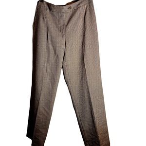 Vintage Harvé Bernard Adjustable High Waist Houndstooth Brown and Beige Trouser